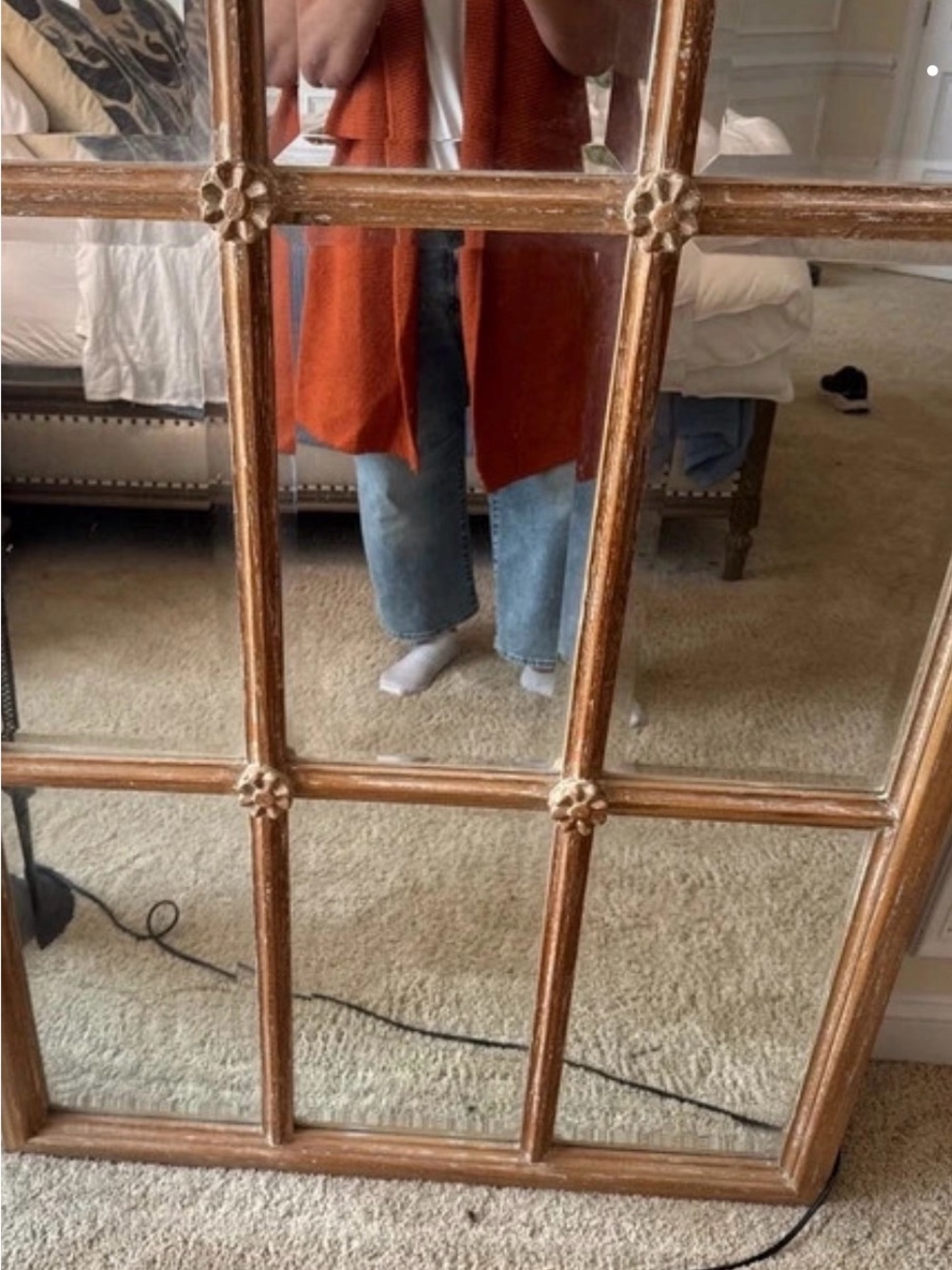 J. Jill Open-Front Rust Orange Knit Cardigan